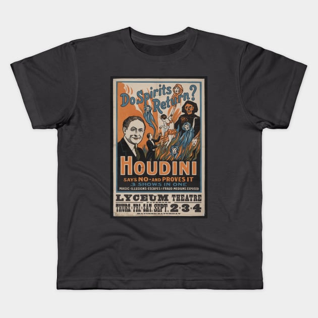 Houdini - Do Spirits Return? Kids T-Shirt by nomoji